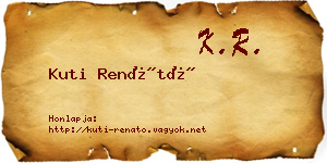 Kuti Renátó névjegykártya