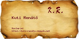 Kuti Renátó névjegykártya